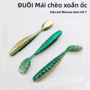 12/16/20 Chiếc Mồi Câu Mềm Kiểu Mái Chèo Đuôi Chữ T Mồi Rung Mồi Giả Cá Nhỏ Cho Cá Vược - Câu Cá Biển Sông Hồ
