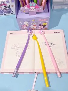 Pen Dakwat 库洛米软胶圆珠笔1支 Kuromi Shaker Ball Pen 1PC 卡通可爱摇摇笔解压练字通用文具学生礼物 Cute Cartoon Student School Toy