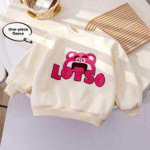Fluffy Cartoon Fleece Warm Sweatshirt For Girls