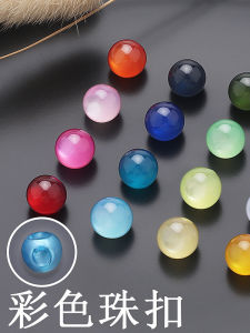 Pistol Bulat Batu Giok Simulasi Resin Mutiara Warna-warni untuk Aksesori Gesper Sabuk Kemeja Setelan Tang Pria oleh Yipin Macro