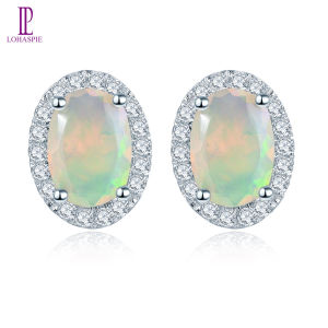 Lohaspie Đồ Trang Sức Bất 1.1 Carats Rắn Sterling Bạc 925 hạt Bông tai Ban Đầu ngọc mắt mèo tự nhiên hạt bông tai đá Opal Ban Đầu Bông Tai Birthstone Bông Tai Cho trang sức nữ