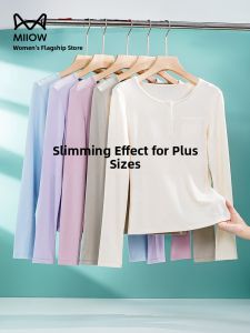 MiiOW | Casual Round Neck Loose Long Sleeve Womens Base Shirt MiiOW Cat Person Summer New Style Slimming Inner Wear Versatile Top