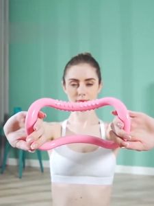 GYMPRO 5 in 1 Set Yoga Fitness Equipment 4 Tube Resistance Bands 8 Shape Elastic Band Home Leg Trainer Yoga Ring Slimming Workout Weight Lost Yoga Accessories Indoor Training Exercise Fitness Tools