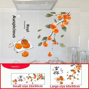 Kitchen Stickers Good Luck Fireproof Waterproof High Temperature Resistant Self Adhesive Oil Proof Chinese Style Wall Decals