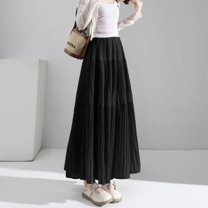 Puella | High Waist A-line Pleated Skirt