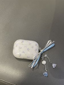 Early Spring Full Screen Blue Floral Protective Case for  Wireless Bluetooth Earphone Cover Compatible with Airpods pro 2 3