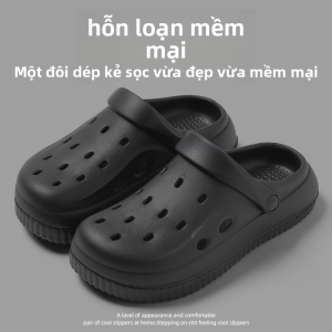 MONLEYTA | Giày đế dày mùa hè 2025 cho nữ đi biển chống trượt chống mùi giày lười thoải mái thoáng khí đế ngoài bằng EVA