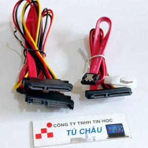 Cáp nối dài Sata 50Cm / Cáp Combo Sata nguồn Ata + cáp Sata ra đầu nguồn chuẩn 2.5 3.5 (HDD SSD)