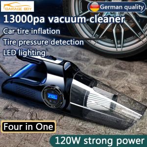 13000pa Car Vacuum Cleaner + Tire Air Pump + Tire Pressure Detector + Lighting Four-in-One For Car and Home use Suitable For all Models