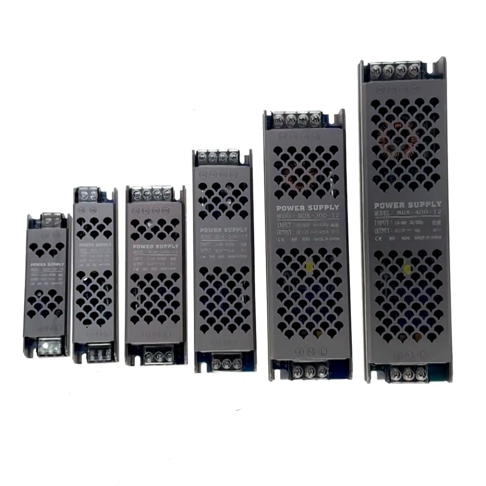 Ultra-thin 12V/24V/48V Light Box Power Supply  45W/ 60W/100W/200W/300W/400W  Silent  Driver LED driver power transformer