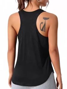 Womens Solid Sleeveless Tops Quick Drying Summer Sports Vest Loose Breathable Soft Gym Outdoor Wear Basic Womans Tank Shirts