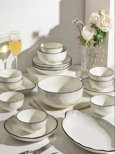 MODERN SWEETHOME | Underglaze Color High Aesthetic Dining Set For New Home
