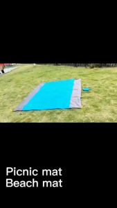 Polyester Picnic Blanket Pocket Mat Waterproof Plaid Outdoor Beach Vacation Traveling Camping TH