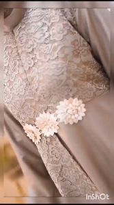 Gamis Kondangan JUMBO Bahan Katun Toyobo Mix Brokat Maudy Dress Ld 120 130 140 cm Bisa Seragam