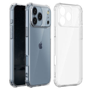 Luxury Clear Shockproof Silicone Phone Case For iPhone 17 16 15 14 13 12 11 Pro Max Mini X XR Xs 7 8 Plus Transparent Back Cover