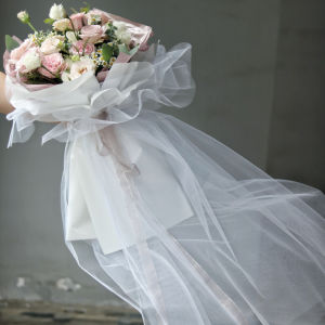 Bouquet Packaging Fairy Yarn Flowers Voile Crystal Voile Snow Yarn Rose Flowers Mesh Flower Shop Material Large Black Veil