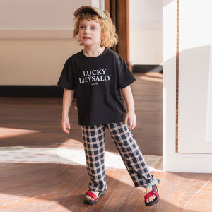 Miiow | Cat Person Modal Childrens Sleepwear Short Sleeve Long Pants Home Clothes Set For Girls Summer Cool Sensation Soft Breathable