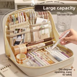 Large Capacity 12 Layer Pencil Case Girls School Supplies Organizer Simple Ins Style Primary Middle High School Student Design