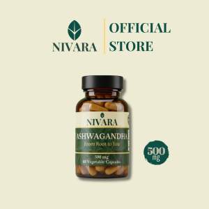 NIVARA Original Ashwagandha 500mg 60’s Vegetable Capsule(1 Bottle)| Sleep Support Stress Relief Calm Mood Energy Boost