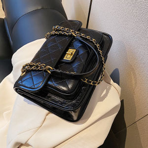 Retro Ins Geometric Chain Bag Womens Fashion Spring Summer Small Square Bag High-End Sensation Single Shoulder Bag Casual