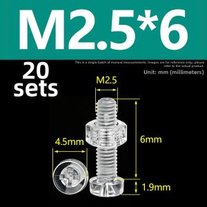 LANGSIMING | Clear Plastic Insulated Machine Screws and Nuts Combination