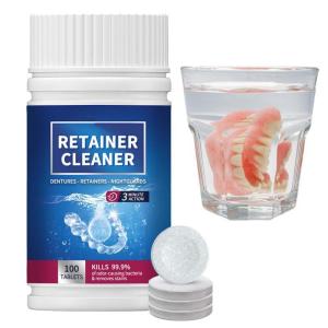 3 Minute Daily Denture Cleanser 100 Tabs Denture Retainer Cleansing Tablet Anti-Bacterial Whitening Denture Tablet