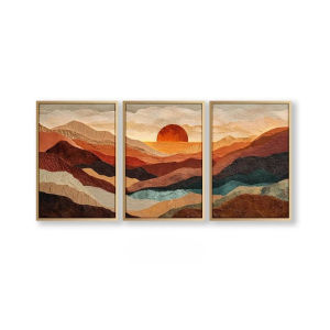 3pc  Modern Beach Wall Art Nature Art for Dining Room or Office WallBoho Unframe Canvas Art Nature Wall Art for Room and Hal