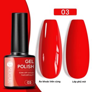 Sơn Gel Móng Tay UR SUGAR Classic Red 7ML Sơn Móng Tay Bán Vĩnh Cửu Loại Tẩy Được Dùng Được Với Đèn LED/UV Dùng Trang Trí Móng