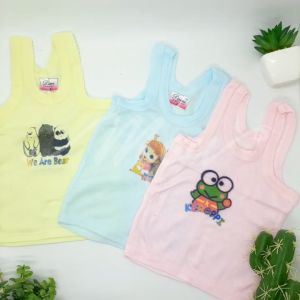 MOU - Kaos Dalam Anak Cewek Cowok Lusinan 12pc-6pc-3pc Karakter Sablon Bahan Katun Usia 1- 8 Tahun