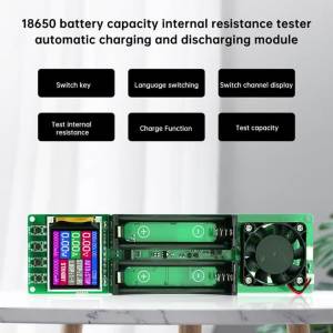 Máy Kiểm Tra Pin Lithium 18650 Với Màn Hình Kỹ Thuật Số Giao Diện Type C Đo Dung Lượng Và Mô-đun Phát Hiện Điện Trở Trong