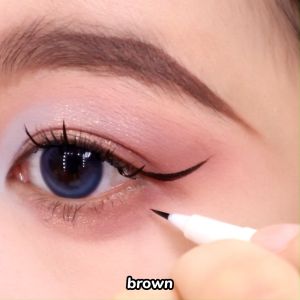 FOCALLURE AmberGold Double-ended Liquid Eyeliner Waterproof 2-in-1 Fine Tip Quick Dry Waterproof Smudge-Proof Long Lasting Eyeliner