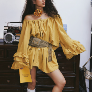 ชุดเดรสยาวแขนกุดสำหรับผู้หญิงในช่วงวันหยุดสไตล์ฝรั่งเศส ชุดเดรสยาวแขนกว้างสุดเก๋สำหรับการเดินทาง เดรสลำลองสุดหรูหราจากยูคูคู