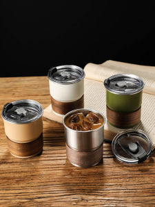 304 Stainless Steel Water Cup Anti-Scald with Lid Hanging Ear Coffee Cup Handy Outdoor Camping Tea Cup Cold Drink Beer Cup