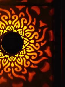 Solar Mandala Projection Light 2Pc Waterproof Solar Garden Light LED Outdoor Step Wall Lamp for Yard Patio Decorative Lighting