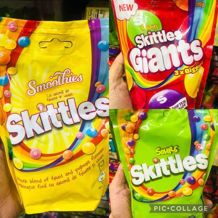 Skittles Sour Pouch 196g / Sour Candies / Chewy Sour Rainbow Color ...