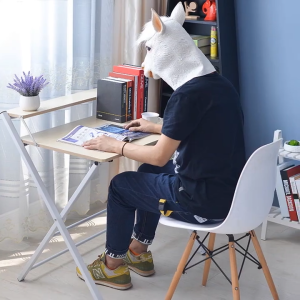 Foldable X Shape  CTZ-2 Double Layer Table Lift Laptop Table Bedroom Table Portable Computer Desk Metallic Black Khaki