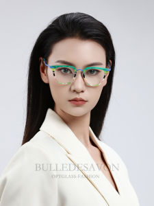 BULLE DE SAVON | Collegiate Color Blocking Ultra-light Titanium Glasses Frames