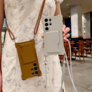 szhaiyu | Wallet Crossbody Card Holder Case for Samsung Galaxy S26 S22 Ultra S25 S24 Plus S23 FE A17 A36 A26 A16 A55 A35 Silicone Cover