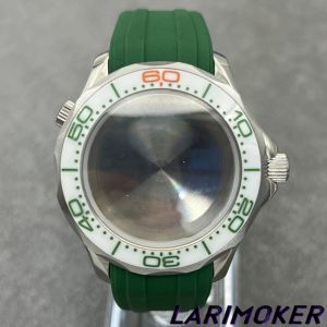 LARIMOKER 41mm Full Gold Watch Case With Bezel Black Green Dark Blue Strap Fit NH35 ETA PT5000 Mingzhu2813 Miyota8215Movements