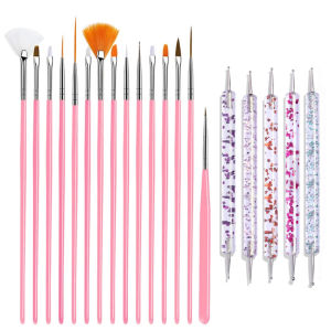 LINMANDA 20PCS Nail Art Brush Set Nail Art Tool Set Professional Nail Design Brushes Suitable for Home DIY and Nail Salons