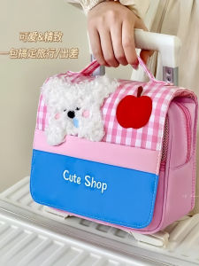 Large Capacity Portable Womens Makeup Bag 2025 New High-End Luxury Storage Organizer Travel Toiletry Bag Canvas Material