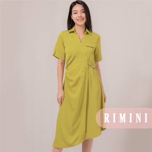 RIMINI - Dress Cantik Casual Polos XS-XL - Aleesia Belted Flowy 887489