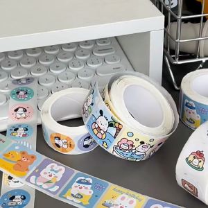 500pcs Sanrio Cartoon Sticker DIY Tape Kuromi Label sticker Gift Box Cute Handbook Sealing Decoration