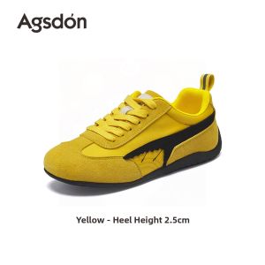 Agsdon | Ballet Style Breathable White Flat Sneakers