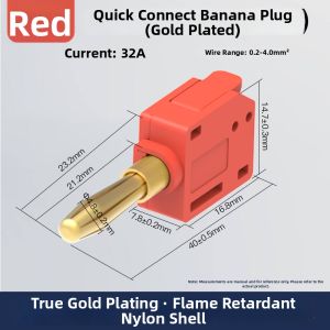 kuicc | Solderless Quick Connect Banana Plug Connector 32A