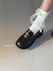 YesDay French Vintage Flat Bottom Slip-On Loafers Womens Versatile Flats Fashionable Casual Shoes Suitable for Daily Wear