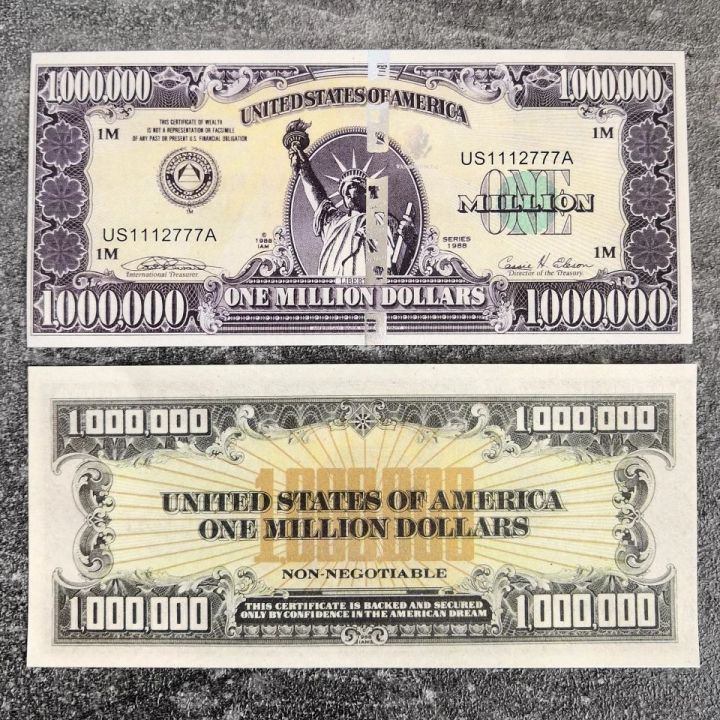 US One Million Dollars Fantasy Banknote with Anti Fake Mark &amp; Security ...
