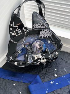 Morning Glory Cat Dominates the World Cat Hot Bé Gái Crossbody Laser Painted Leather Pain Bag Thời Trang Mềm Dây Đeo Vai Đồ Dùng