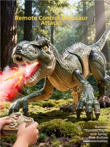 XIDIQI | Remote Control Dinosaur Toy Simulated Velociraptor That Roars And Walks
