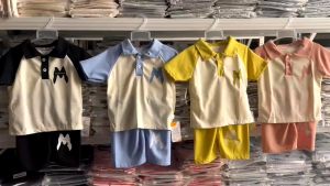 0-6yrs Baby kids Polo terno for boy girl Polo-shirt w/shorts